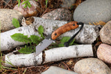 Banzelcroft Customs MEK, a custom titanium EDC utility knife with amboyna  handle scales.