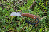 Banzelcroft Customs MEK, a custom titanium EDC utility knife with crushed canvas micarta handle scales.