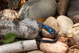 Banzelcroft Customs MEK, a custom titanium EDC utility knife with copper dichroquilt handle scales and copper liners.
