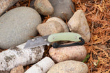 Banzelcroft Customs MEK, a titanium EDC utility knife with jade ghost G10 handle scales.