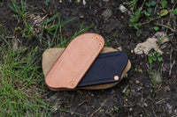 Leather sheath for Banzelcroft Customs MEK utility knife.