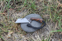 Banzelcroft Customs Mini MEK, titanium EDC utility knife with python canvas micarta handle.