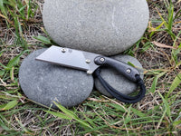 Banzelcroft Customs MEK, titanium EDC utility knife with marbled carbon fiber handle.